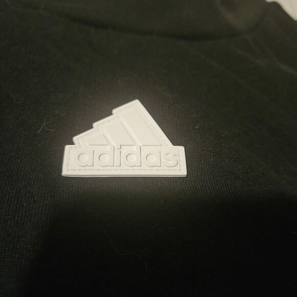 Adidas Trefoil Black 3-Stripe Cotton Cropped Baby Tee T-Shirt Xl Future Icon Euc - Picture 2 of 5